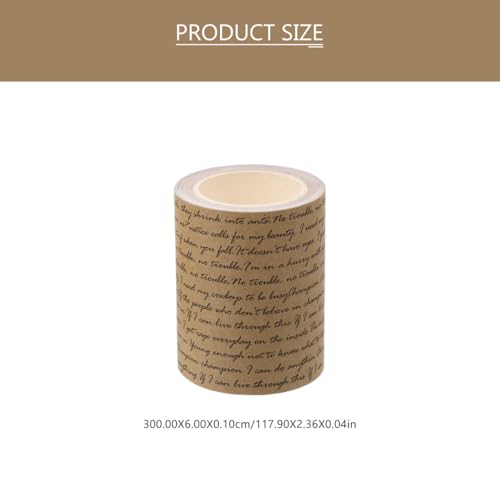 SEWACC Adhesive Tapes Vintage Washi Tape Decorative Adhesive Writable Kraft Paper Sticker for DIY Crafts Journals Planners Photo Frame Scrapbooking Wrapping 2 Rolls