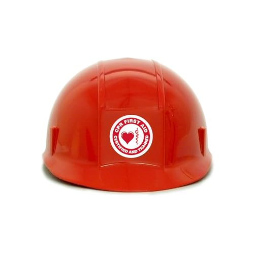 SmartSign CPR First Aid - Certified and Trained Pack of 5 Hard Hat Labels | Retro-Reflective, 2" Circle - color: Cpr First Aid - Certified and Trained