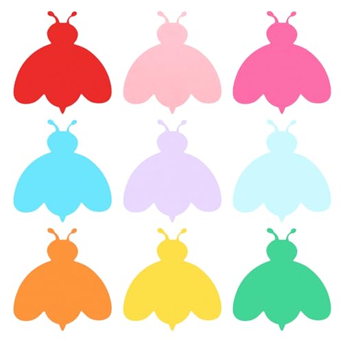 PATIKIL Bulletin Cutouts Paper, 108 Pcs Bee Shape Bulletin Board Paper Cut Outs Decorations with Adhesive Points for Classroom DIY Crafts Projects Party Supplies, Multicolored - style: Bee Shape