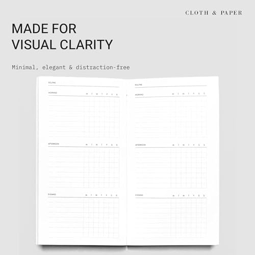 Cloth & Paper Travel Notebook | Routine Builder Planner – Beignet | Pocket Plus Habit Tracker Notebook 3.2" x 6" | Routine Planner for Habit Tracking, Goals & Daily Productivity – Soft Touch Cover - color: Beignet