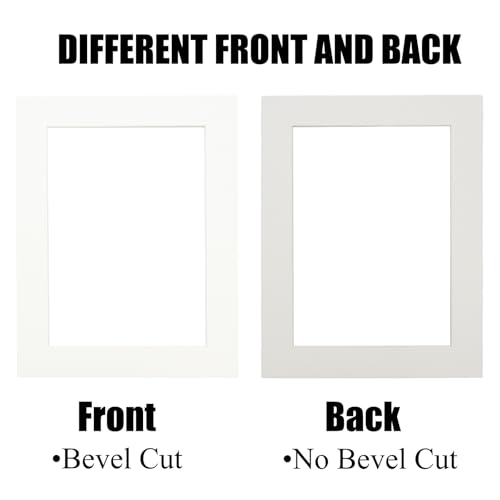 Wuyituart 15 Pcs 7x9in White Photo Mats for 5x7 Photos Bevel Cut Frame Mats - color: White