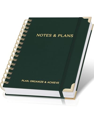 ZICOTO Aesthetic Daily Planner And Spiral Notebook With Hourly Schedule - color: Green
