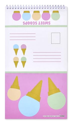 iscream Fold and Send Girls Stationery Card Pad with Seals - Tasty Scoops - color: Tasty Scoops