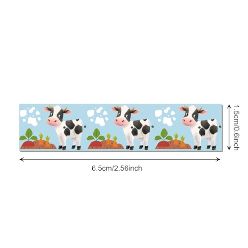 12 Pcs Farm Animals Washi Tape Set - Adorable Animal Patterned Decorative Masking Tape for Scrapbooking, Planner DIY, Craft Projects & Gift Wrapping