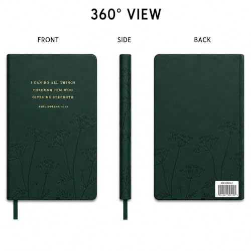 Eccolo Christian Journal Notebook Hardcover Lay Flat 192 Ivory Lined Pages - color: Dark Green, size: 6X8