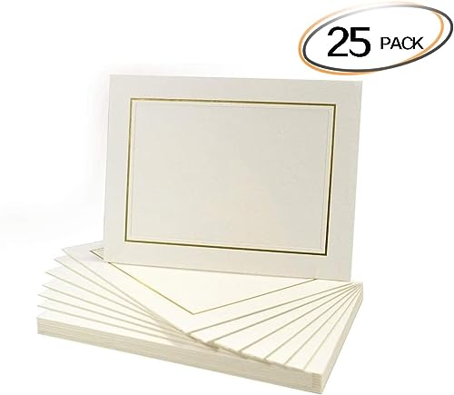 Golden State Art, Paper Picture Frames With Easel, 5X7, 25 Pack | Ivory with Gold Lining, Photo Frame Cards, DIY Cardboard - color: Ivory/Gold Lining, size: 25 Pack