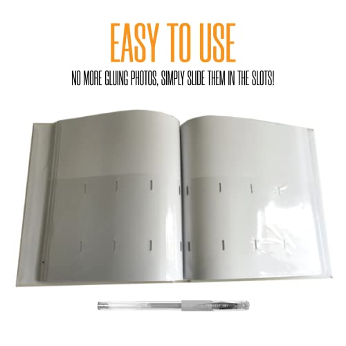 2x6 Strip Album, White Cover White Pages, 2 Gel Pens, 20pk - color: White, size: 20