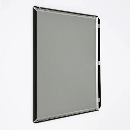 M&T Displays Snap Poster Frame 24x24 Inch Black 1" Aluminum Profile Front Loading Wall Mounting Photo Picture Document Certificate Sign Holder Mitered Corner (2, Black)