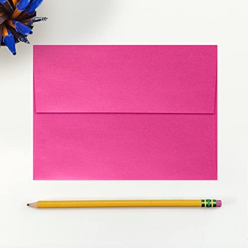 LUXPaper A7 Invitation Envelopes | Peel & Press | 5 1/4" x 7 1/4" | Azalea Metallic | 80lb. Text | 50 Qty - color: Azalea Metallic, size: 50 Qty.