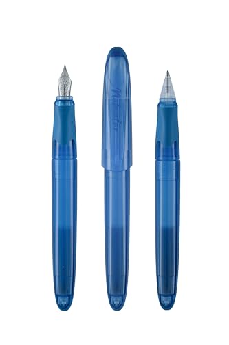 Nahvalur Triad Fountain Pen, Smooth Writing, Snap-Fit Cap, Affordable Daily Use (Blue, Medium) - color: Blue, size: 1 Count (Pack of 1) - Medium