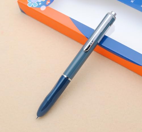 OASO K016 Retractable Fountain Pen Set 0.5mm with 4pcs Blue Ink Cartridges Smooth Writing for School Students (Deep Sea Blue) - color: Deep Sea Blue