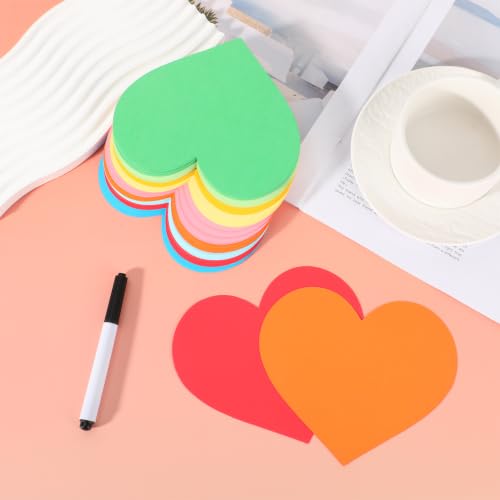 XIHIRCD 216pcs Paper Hearts Cut Outs, 9 Colors Large Heart Shape Paper Cutouts Cute Bulletin Board Decorations Suitable for DIY Craft Valentines Party School Decoration Supplies