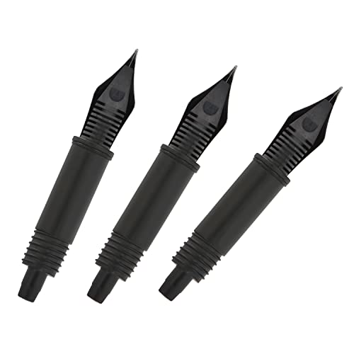 Set of 3 Hongdian Fountain Pen Black Medium Nibs for Black Forest 1850, 1851, 1861, M2, M1, 1843, 6013, 517D, 517S, 525, 1843 and 920 Series - color: Black, style: 3 x M