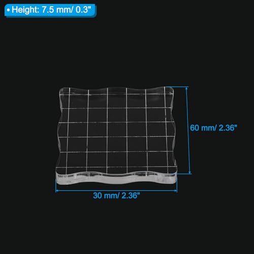 PATIKIL Acrylic Stamp Block, 5 Pack Stamping Block Square Shape with Grid Lines Decorative Mounting Blocks Set for Scrapbooking DIY Crafts Cards Making, 2.36" x 2.36" - size: 2.36" x 2.36"
