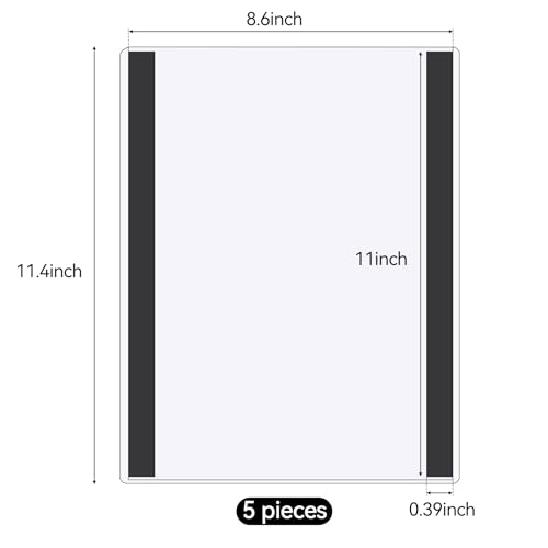 5 Pcs 8.5'' x 11'' Rigid Magnetic Sign Holders - Clear Plastic Document Frames with Magnet Borders for Letter Size Posters - Perfect for Home, Office, and Store Displays - color: 5Pcs