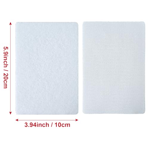 4x6 inch Hook and Loop Strips with Adhesive, Nylon Heavy Duty Hook and Loop Tape, Excellent Grip, Interlocking Tape,for Sewing, Crafting,DIY,Wall Adhesive Strips - 6 Sets White - size: 6 Sets - 4 inch x 6 inch White