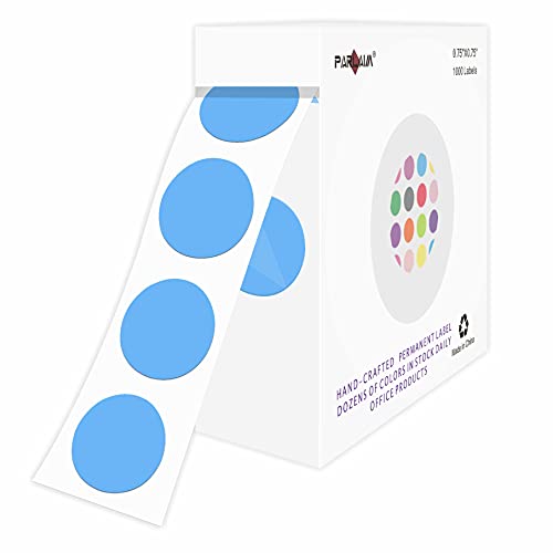 Light Blue 0.75 inch Round Color Coding Circle Dots Labels in Box 1000pcs - color: Light Blue, size: 1 Roll-1000PCS