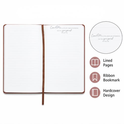 Eccolo Christian Journal Notebook Hardcover Lay Flat 192 Ivory Lined Pages - color: Tan, size: 6X8