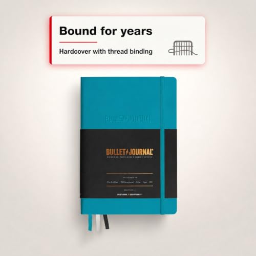 LEUCHTTURM1917 The Official Bullet Journal Edition 2 - Notebook Built for BuJo, Medium A5 204 Pages of 120gsm Paper, with Bujo Pocket Guide (Turquoise25) - color: Turquoise25
