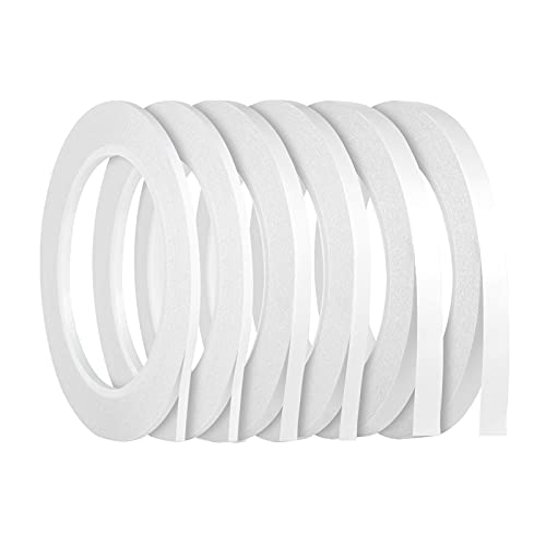 6 Rolls Double Sided Tape for Crafts, 3 Sizes - 1/8 In, 1/4 In, 3/8 In | Two Sided Sticky Adhesive Tape Thin for Scrapbooking, 82Ft Per Roll - size: 1/8 In, 1/4 In, 3/8 In