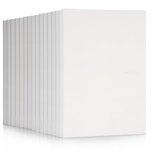 16 Pack Notebooks Journal Bulk, Soft Cover Notebooks for Women Girls Students; Journals in Bulk with 76 pages; Dot Grid Notebook; 8.2”x5.5” A5 Notebooks for Work, Travel, Business, School, (white)
