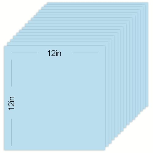 15Sheets Light Blue Cardstock Paper 12x12 Card stock for Cricut, Thick Construction Paper for Card Making, Scrapbooking, Craft 90 lb / 250 gsm (Light Blue) - color: Light Blue