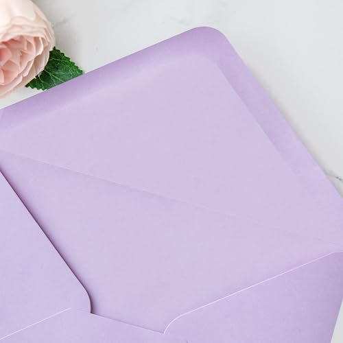 PONATIA 50 Pack A4 Envelopes, 4 x 6“ Lilac Matte Envelopes - color: Lilac