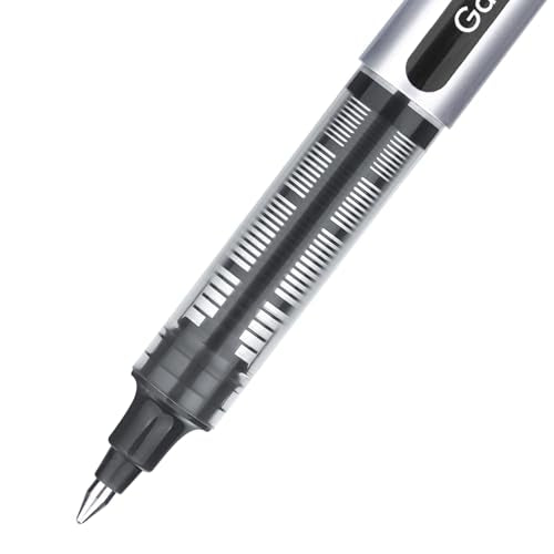 EYEYE Rollerball Pens 1.0mm, 12 Pack (6 Black 6 Blue) Roller Ball Pen Quick Dry, Liquid Ink Pens Bold Point Smooth Writing Pen for Journaling, Note Taking, Office, School Supplies - color: Black+Blue, size: 1.0mm