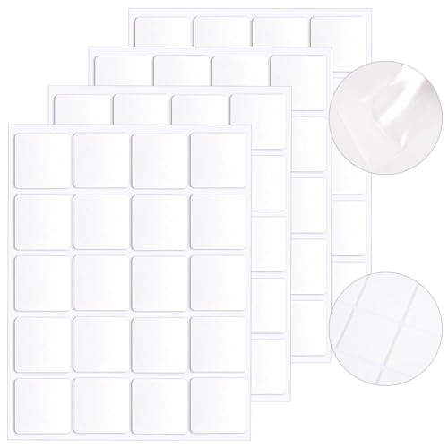 JANYUN 140 Pcs Double Sided Sticky Dots,40 mm Square Putty Sticky Tack - size: 1.57"x1.57" Square