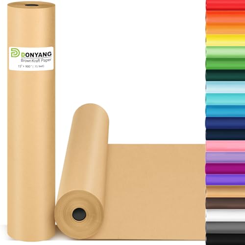 Brown Wrapping Paper, 15"x900" Craft Bulletin Board Decorative Paper Roll - color: Brown, size: 15 x 900 Inch