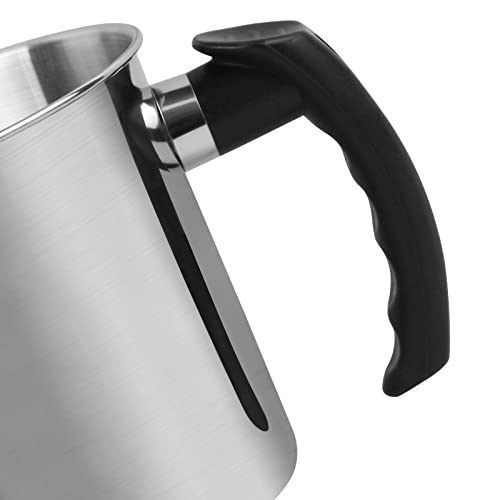 Teqooza Stainless Steel Candle Making Pouring Pot,2 Pounds Capacity Cup,Double Boiler Wax Melting Pot,Dripless Pouring Spout & Heat-Resisting Handle, Silver