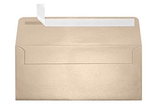 LUXPaper #10 Business Envelopes | Peel & Press | 4 1/8" x 9 1/2" | Taupe Metallic | 81lb. Text | 1,000 Qty - color: Taupe Metallic, size: 1,000 Qty.