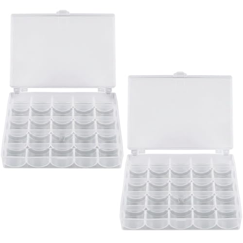 25 Slots Bobbin Box, Transparent Sewing Bobbin Organizer Storage Case