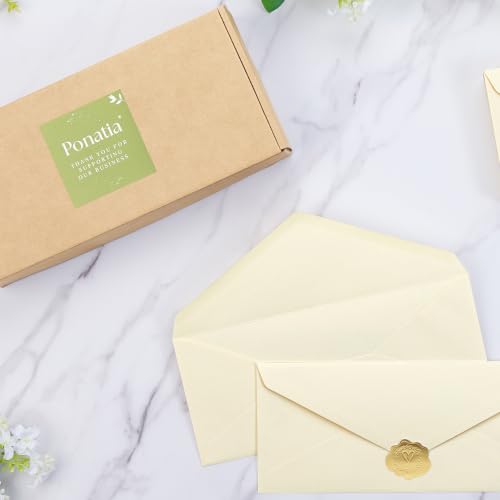PONATIA 50 Pack #10 Business Envelopes, Cream 4.13 x 9.49'' Envelopes - color: Cream