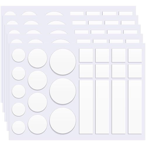 JANYUN 144Pcs Sticky Tack Tape for Walls, Sticky Dots Strips Adhesive - size: 0.98"+1.38"+1.77" Round
