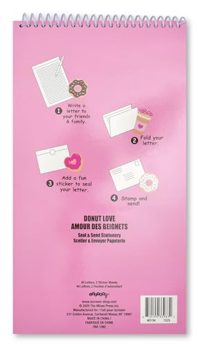 iscream Fold and Send Girls Stationery Card Pad with Seals - Donut Love - color: Donut Love