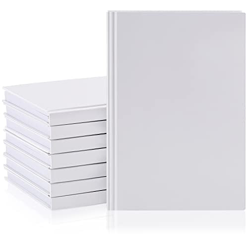 Henoyso 8 Pcs A5 Blank Notebook Journal Hardcover Sketchbook, 8.3 x 5.7 in - color: White, size: 8.3x5.7 Inch