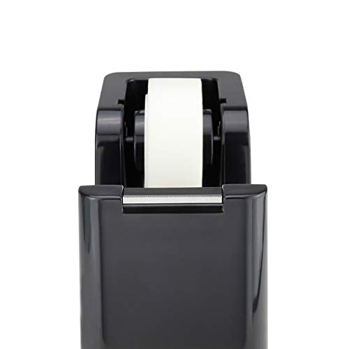 ABEL SimpleWork Desktop Tape Dispenser, Black, 1 in Core, Non-Skid Weighted Base, Tape Cutter for Office, Home, School, and Crafts - color: Black