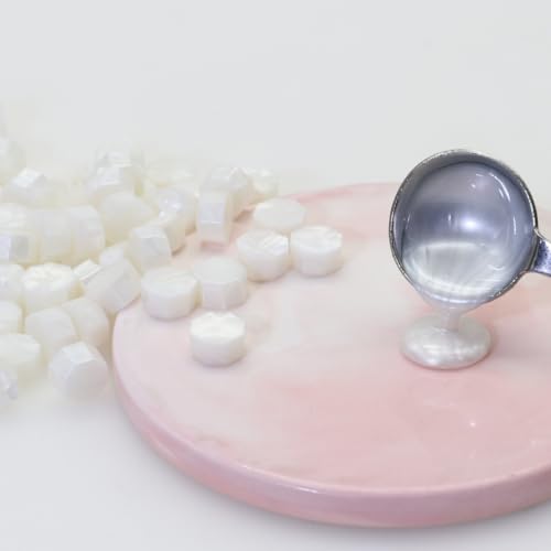 Sealing Wax Beads Pearl White WaxSeal Beads, 600Pcs White WaxSealing Beads for Wax Seal Stamp, WaxSeal Beads Kit Perfect for Wedding Invitations, Christmas Envelopes (Pearl White) - color: Pearl White