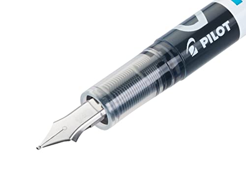 Pilot V PEN - Erasable Disposable Fountain Pen - 0.6mm Nib Tip - Medium Line - Wallet Pack of 5 - Blue Ink