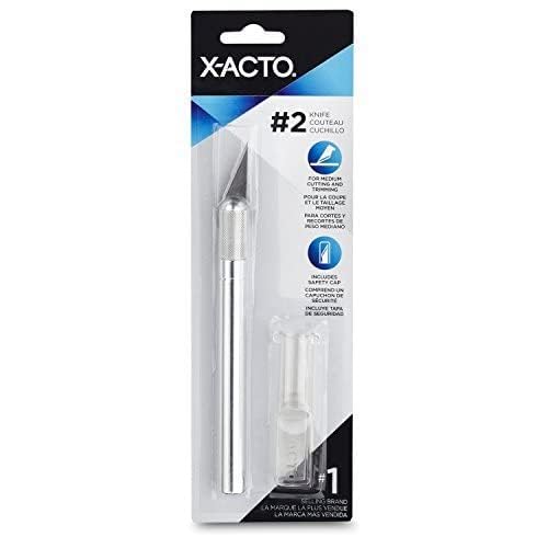 X-ACTO #2 Knife with Safety Cap, Sharp, Durable, Precision Knife, 1 Count - for Medium Cutting and Trimming (Pack of 2) - size: 2 Pack