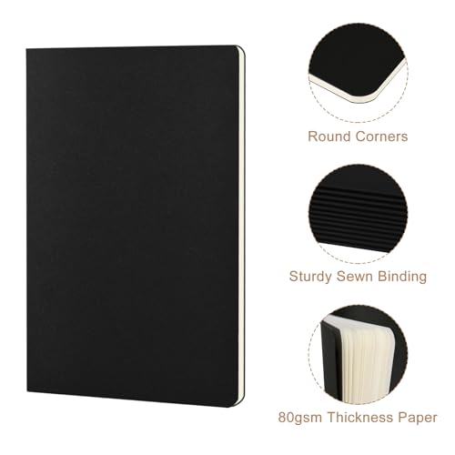 ZCZN 180 Pack Kraft Pocket Notebooks Bulk, 3.5 X 5.5 Inches Lined Paper Journaling Notebooks, 30 Sheets/60 Pages, Mini Journal Notebooks for Work, Writing, Traveler Memo Notepad(Black Cover) - color: Black