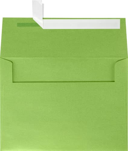 LUXPaper A7 Invitation Envelopes | Peel & Press | 5 1/4" x 7 1/4" | Fairway Metallic | 80lb. Text | 500 Qty - color: Fairway Metallic, size: 500 Qty.