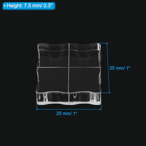 PATIKIL Acrylic Stamp Block, 10 Pack Stamping Block Square Shape with Grid Lines Decorative Mounting Blocks Set for Scrapbooking DIY Crafts Cards Making, 1" x 1" - size: 1" x 1"