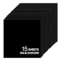 15Sheets Black Cardstock Paper, 12x12 Card stock for Cricut, Thick Construction Paper for Card Making, Scrapbooking, Craft 90 lb / 250 gsm (Black) - color: Black