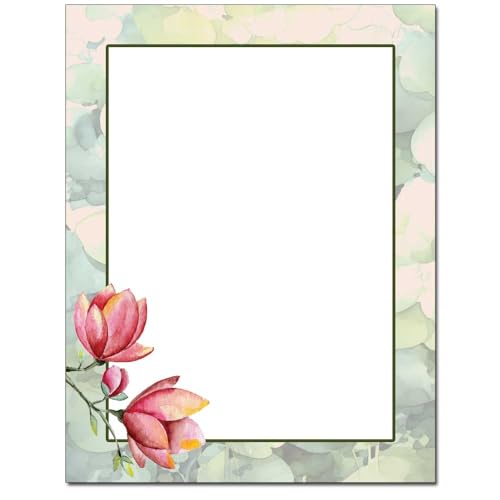 Tulip Tree Branch 100 Pack - 8.5 x 11 Inch Printable Letterhead - Laser and Inkjet Printer Compatible - size: 100 Pack, style: Tulip Tree Branch