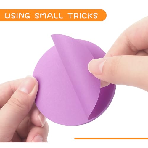 SIMONA Round Sticky Notes 8 Bright Colors, 600 Sheets | Fun Round Shape Self-Sticky Note Pads, 8 Assorted Bright Colors Sticky Notes for Office, School, Family - color: Round Shape