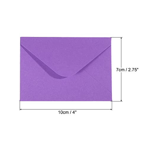 PATIKIL Mini Envelopes, 100 Pack Mini Gift Card Business Card Envelope for Greeting Weddings, Purple - color: Purple