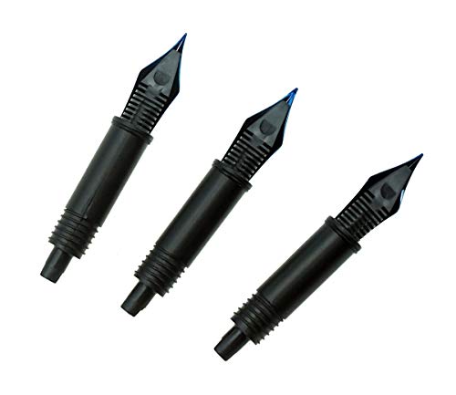 Set of 3 Hongdian Fountain Pen Blue Nibs (Fine, Extra Fine and Bent Nib) for Black Forest 1850, 1851, 1861, M2, M1, 1843, 6013, 517D, 517S, 525, 1843 and 920 Series - color: Blue, style: EF, F, Bent