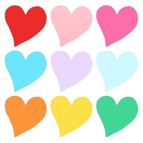 PATIKIL Bulletin Cutouts Paper, 108 Pcs Warm Heart Shape Bulletin Board Paper Cut Outs Decorations with Adhesive Points for Classroom DIY Crafts Projects Party Supplies, Multicolored - style: Warm Heart Shape